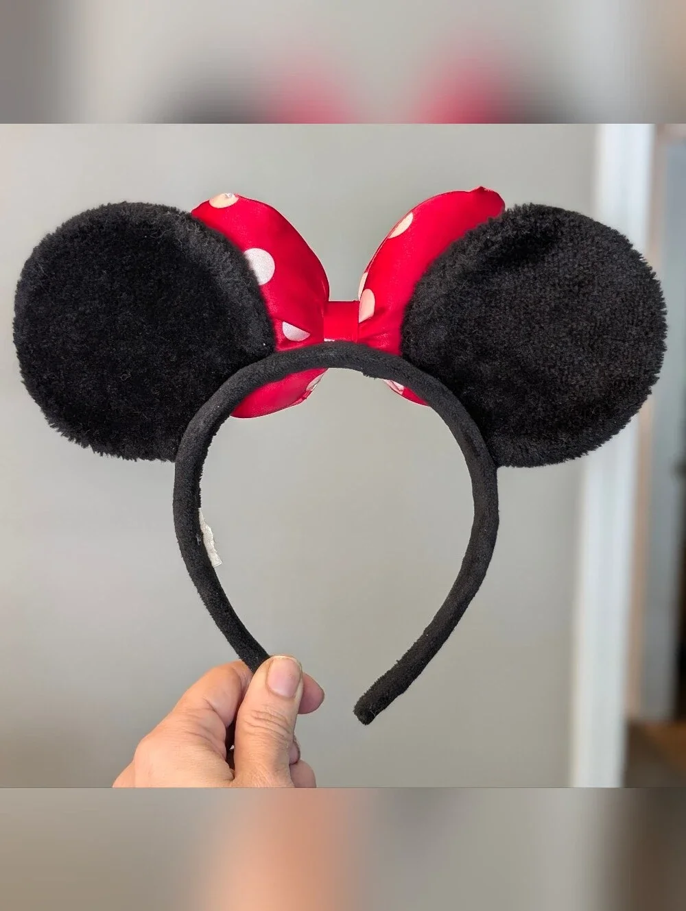 Disney Parks Minnie Mouse Red and White Polka Dot Plush Ears